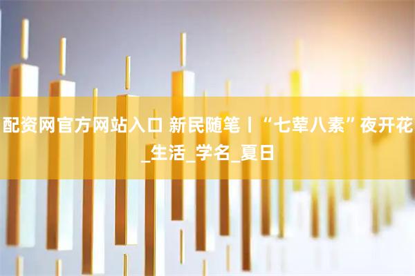 配资网官方网站入口 新民随笔丨“七荤八素”夜开花_生活_学名_夏日